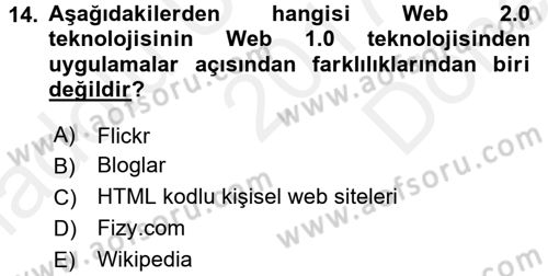 Turizm Pazarlaması Dersi 2017 - 2018 Yılı (Final) Dönem Sonu Sınav Soruları 14. Soru