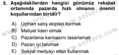 Turizm Pazarlaması Dersi 2017 - 2018 Yılı (Final) Dönem Sonu Sınav Soruları 5. Soru