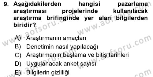 Turizm Pazarlaması Dersi 2017 - 2018 Yılı (Final) Dönem Sonu Sınav Soruları 9. Soru