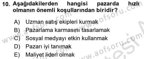 Turizm Pazarlaması Dersi 2018 - 2019 Yılı 3 Ders Sınav Soruları 10. Soru