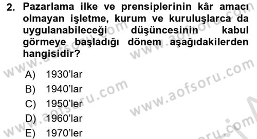 Turizm Pazarlaması Dersi 2018 - 2019 Yılı 3 Ders Sınav Soruları 2. Soru