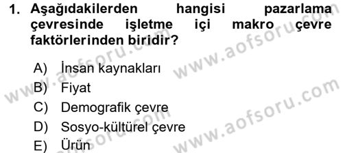 Turizm Pazarlaması Dersi 2018 - 2019 Yılı (Final) Dönem Sonu Sınav Soruları 1. Soru
