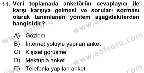 Turizm Pazarlaması Dersi 2018 - 2019 Yılı (Final) Dönem Sonu Sınav Soruları 11. Soru
