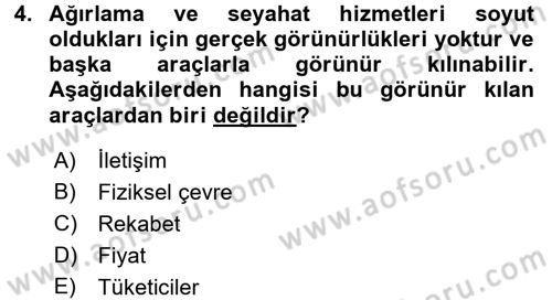 Turizm Pazarlaması Dersi 2018 - 2019 Yılı (Final) Dönem Sonu Sınav Soruları 4. Soru