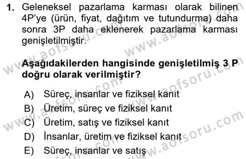 Turizm Pazarlaması Dersi 2018 - 2019 Yılı Yaz Okulu Sınav Soruları 1. Soru
