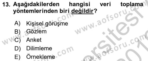 Turizm Pazarlaması Dersi 2018 - 2019 Yılı Yaz Okulu Sınav Soruları 13. Soru