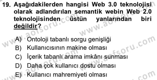 Turizm Pazarlaması Dersi 2018 - 2019 Yılı Yaz Okulu Sınav Soruları 19. Soru