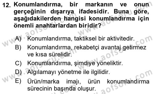 Turizm Pazarlaması Dersi 2020 - 2021 Yılı Yaz Okulu Sınav Soruları 12. Soru