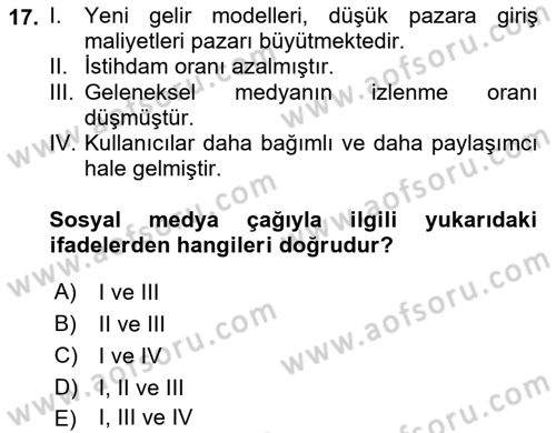 Turizm Pazarlaması Dersi 2020 - 2021 Yılı Yaz Okulu Sınav Soruları 17. Soru
