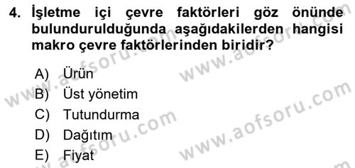 Turizm Pazarlaması Dersi 2020 - 2021 Yılı Yaz Okulu Sınav Soruları 4. Soru