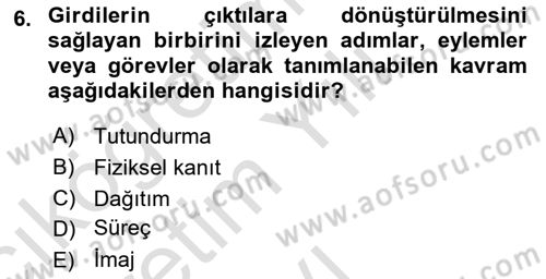Turizm Pazarlaması Dersi 2020 - 2021 Yılı Yaz Okulu Sınav Soruları 6. Soru