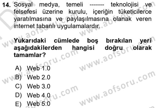 Turizm Pazarlaması Dersi 2021 - 2022 Yılı (Final) Dönem Sonu Sınav Soruları 14. Soru