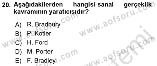Turizm Pazarlaması Dersi 2021 - 2022 Yılı (Final) Dönem Sonu Sınav Soruları 20. Soru
