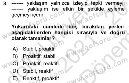 Turizm Pazarlaması Dersi 2021 - 2022 Yılı (Final) Dönem Sonu Sınav Soruları 3. Soru