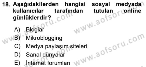 Turizm Pazarlaması Dersi 2021 - 2022 Yılı Yaz Okulu Sınav Soruları 18. Soru