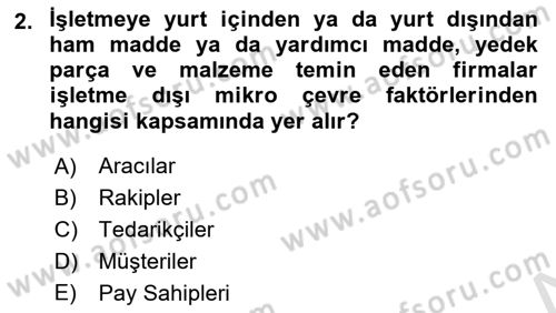 Turizm Pazarlaması Dersi 2021 - 2022 Yılı Yaz Okulu Sınav Soruları 2. Soru