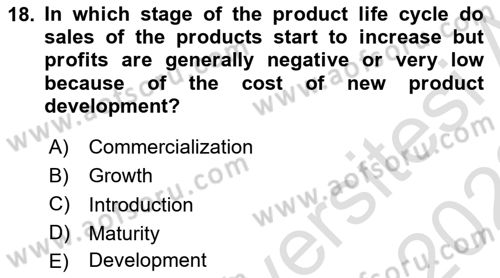 Principles Of Marketing Dersi 2021 - 2022 Yılı Yaz Okulu Sınav Soruları 18. Soru