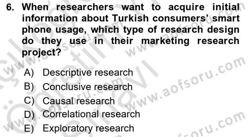 Principles Of Marketing Dersi 2021 - 2022 Yılı Yaz Okulu Sınav Soruları 6. Soru