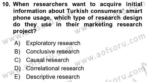 Principles Of Marketing Dersi 2022 - 2023 Yılı (Vize) Ara Sınav Soruları 10. Soru