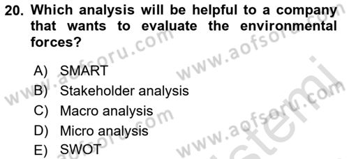 Principles Of Marketing Dersi 2022 - 2023 Yılı (Vize) Ara Sınav Soruları 20. Soru