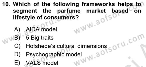 Principles Of Marketing Dersi 2022 - 2023 Yılı Yaz Okulu Sınav Soruları 10. Soru