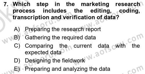 Principles Of Marketing Dersi 2022 - 2023 Yılı Yaz Okulu Sınav Soruları 7. Soru