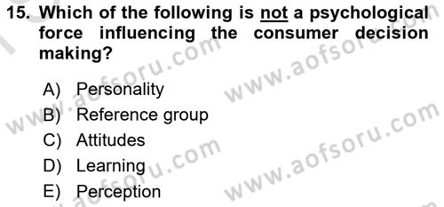 Principles Of Marketing Dersi 2023 - 2024 Yılı (Final) Dönem Sonu Sınav Soruları 15. Soru