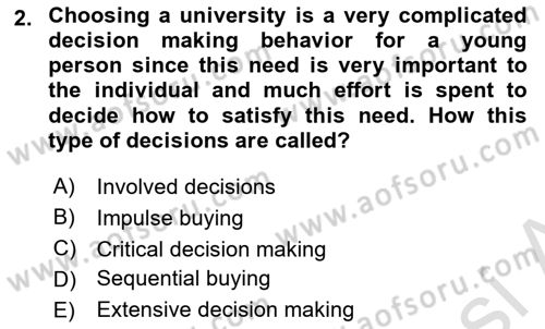 Principles Of Marketing Dersi 2023 - 2024 Yılı Yaz Okulu Sınav Soruları 2. Soru