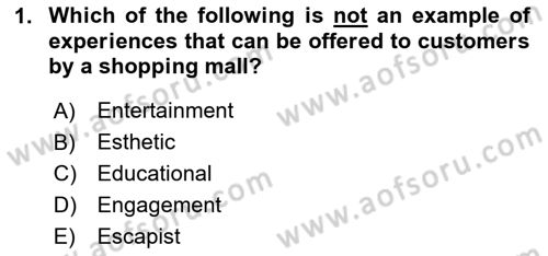 Principles Of Marketing Dersi 2024 - 2025 Yılı (Vize) Ara Sınav Soruları 1. Soru