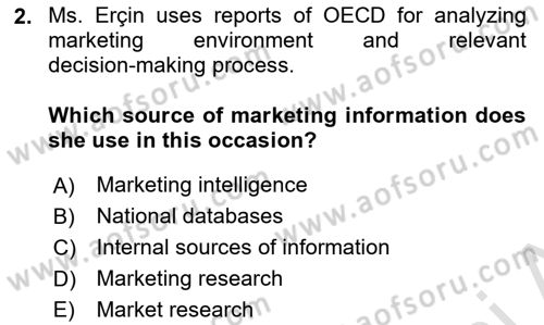 Principles Of Marketing Dersi 2024 - 2025 Yılı (Vize) Ara Sınav Soruları 2. Soru