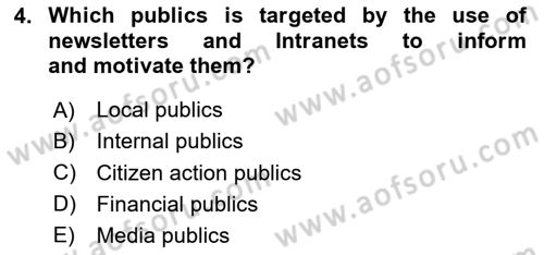 Principles Of Marketing Dersi 2024 - 2025 Yılı (Vize) Ara Sınav Soruları 4. Soru