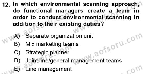 Principles Of Marketing Dersi 2024 - 2025 Yılı (Final) Dönem Sonu Sınav Soruları 12. Soru
