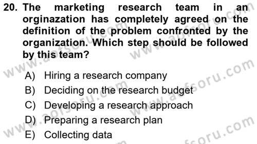 Principles Of Marketing Dersi 2024 - 2025 Yılı (Final) Dönem Sonu Sınav Soruları 20. Soru