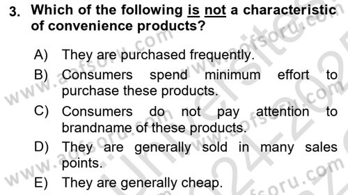 Principles Of Marketing Dersi 2024 - 2025 Yılı Yaz Okulu Sınav Soruları 3. Soru