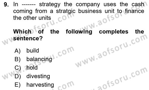 Principles Of Marketing Dersi 2025 - 2026 Yılı (Vize) Ara Sınav Soruları 9. Soru