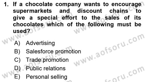 Principles Of Marketing Dersi 2025 - 2026 Yılı (Final) Dönem Sonu Sınav Soruları 1. Soru