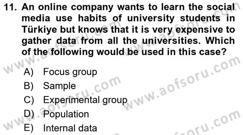 Principles Of Marketing Dersi 2025 - 2026 Yılı (Final) Dönem Sonu Sınav Soruları 11. Soru