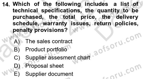 Principles Of Marketing Dersi 2025 - 2026 Yılı (Final) Dönem Sonu Sınav Soruları 14. Soru