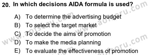 Principles Of Marketing Dersi 2025 - 2026 Yılı (Final) Dönem Sonu Sınav Soruları 20. Soru