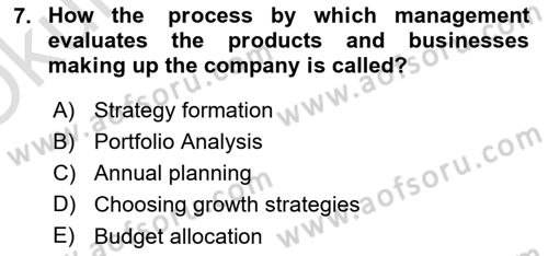 Principles Of Marketing Dersi 2025 - 2026 Yılı Yaz Okulu Sınav Soruları 7. Soru