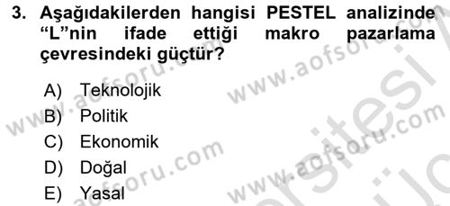Havayolu Pazarlaması Dersi 2018 - 2019 Yılı 3 Ders Sınav Soruları 3. Soru