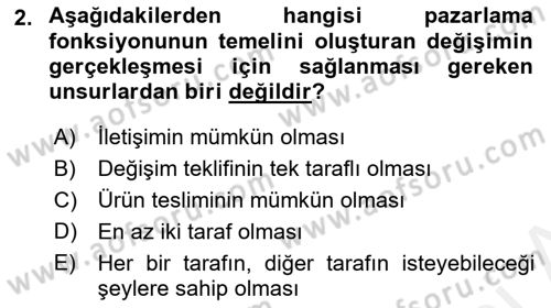 Havayolu Pazarlaması Dersi 2018 - 2019 Yılı (Vize) Ara Sınav Soruları 2. Soru