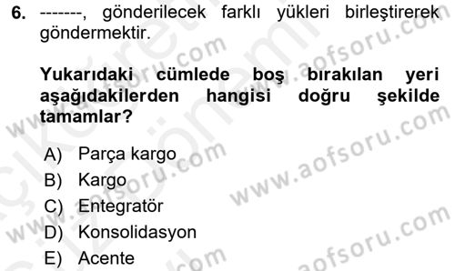 Havayolu Pazarlaması Dersi Ara Sınavı Deneme Sınav Soruları 6. Soru