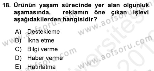 Havayolu Pazarlaması Dersi 2018 - 2019 Yılı (Final) Dönem Sonu Sınav Soruları 18. Soru
