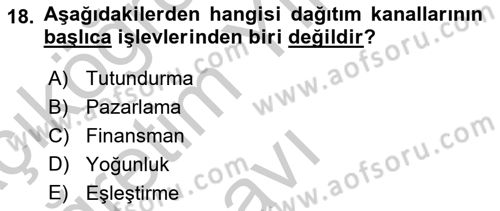 Havayolu Pazarlaması Dersi 2018 - 2019 Yılı Yaz Okulu Sınav Soruları 18. Soru