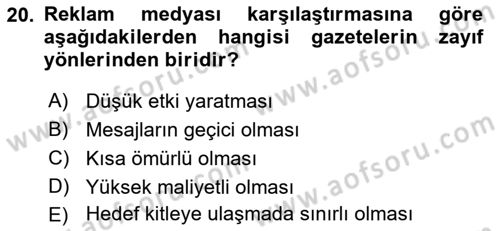 Havayolu Pazarlaması Dersi 2018 - 2019 Yılı Yaz Okulu Sınav Soruları 20. Soru