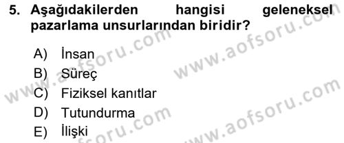 Havayolu Pazarlaması Dersi 2018 - 2019 Yılı Yaz Okulu Sınav Soruları 5. Soru