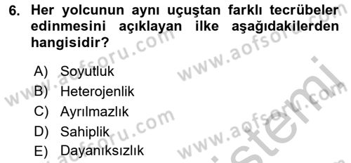 Havayolu Pazarlaması Dersi 2018 - 2019 Yılı Yaz Okulu Sınav Soruları 6. Soru