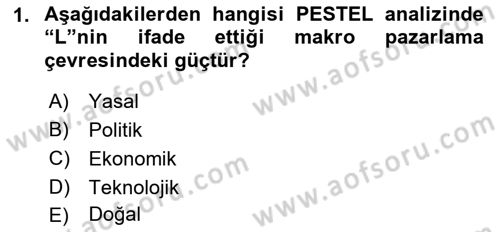 Havayolu Pazarlaması Dersi Ara Sınavı Deneme Sınav Soruları 1. Soru