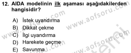 Havayolu Pazarlaması Dersi 2020 - 2021 Yılı Yaz Okulu Sınav Soruları 12. Soru